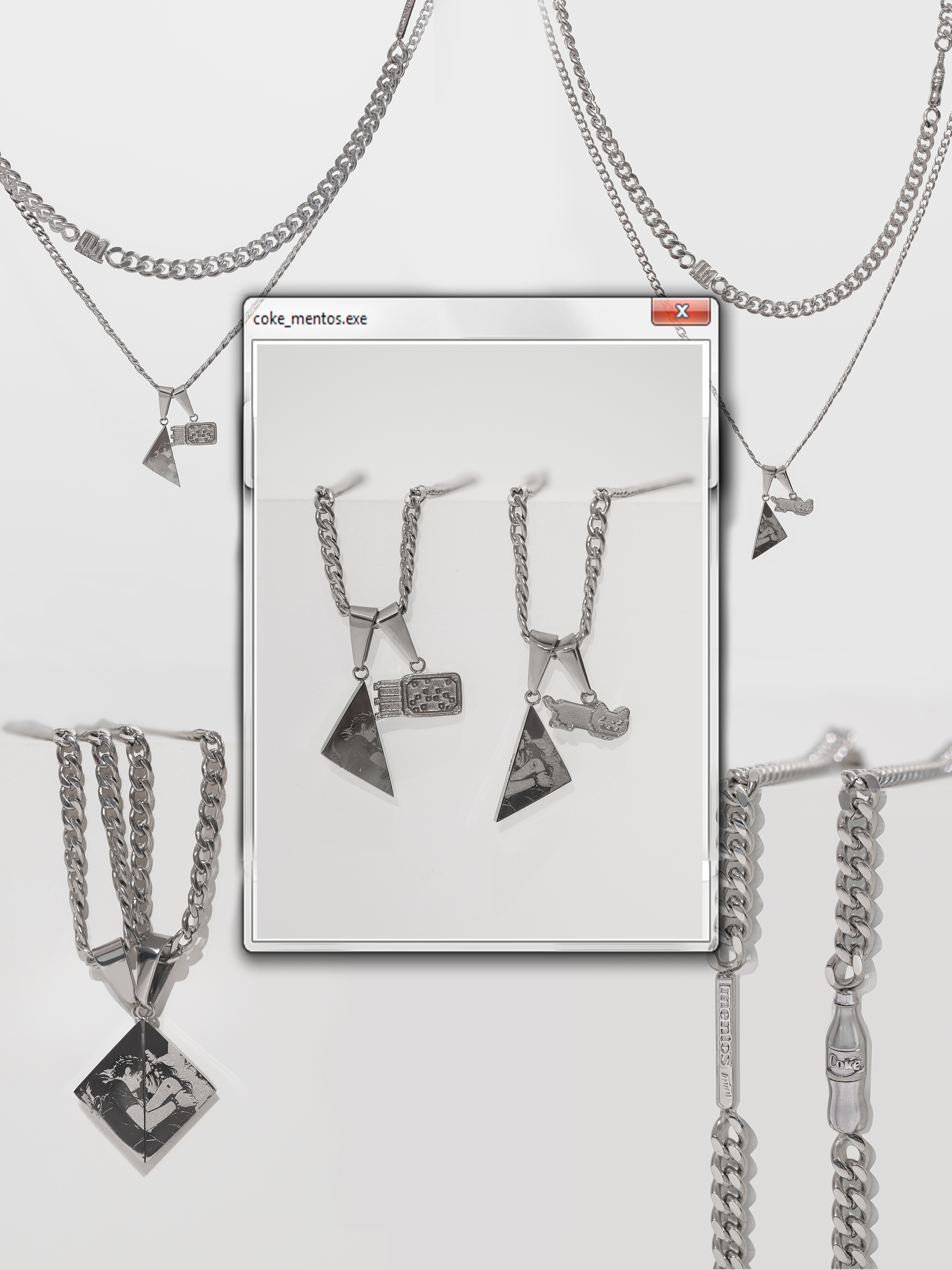 Matching Necklace Set: Nyan+Mentos/Coke