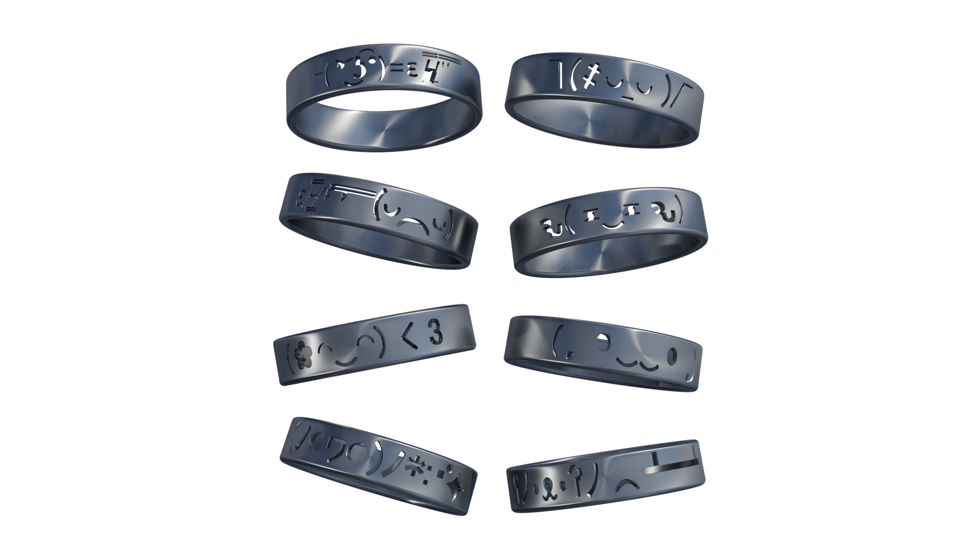 Stainless Steel Emoji Ring Blind Box