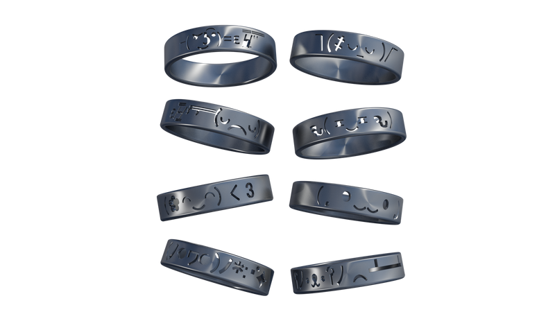 Stainless Steel Emoji Ring Blind Box